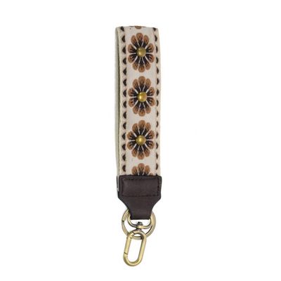White Studded Daisy Keychain