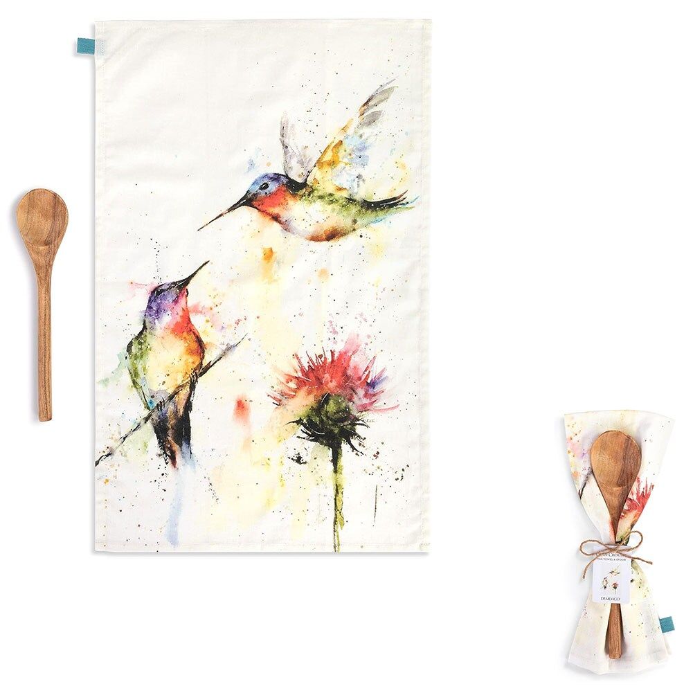 Hummingbird Towel &amp; Spoon Set