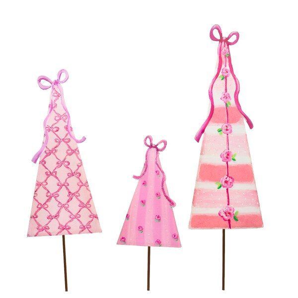 Pink Fanciful Trees, Set of 3