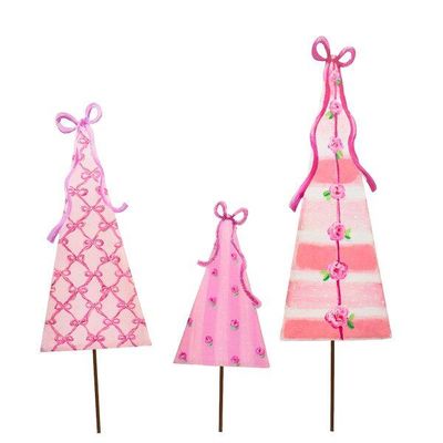 Pink Fanciful Trees, Set of 3