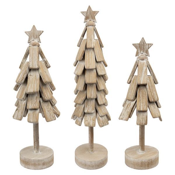 Wood Skinny Trees, Set of 3