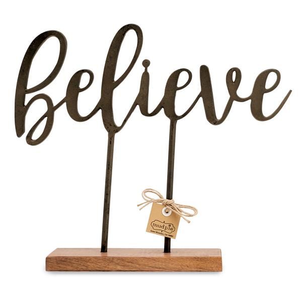 Believe Cast Iron Sentiment Sitter