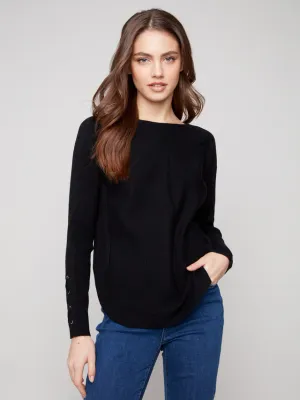 Sweater w/Lace-Up Cuffs