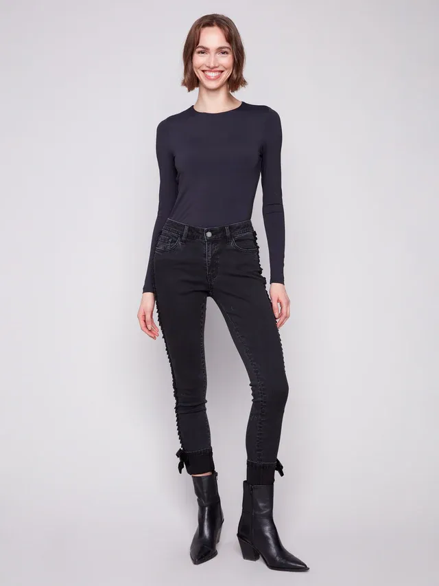 Denim with Velvet Bow
