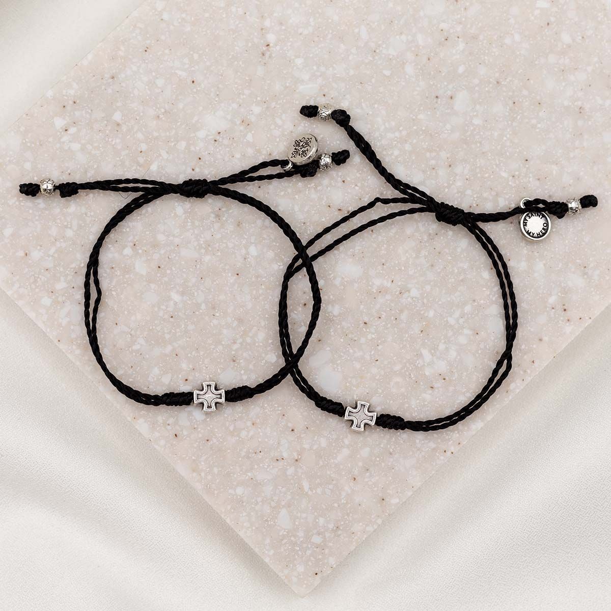 Prayer Partner Bracelets-silver/black