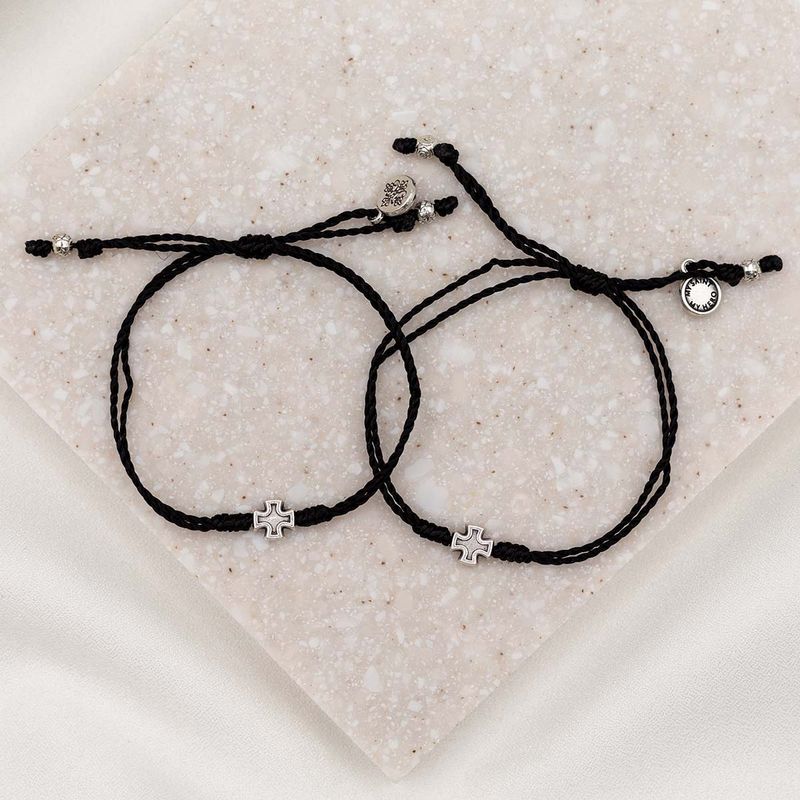 Prayer Partner Bracelets-silver/black