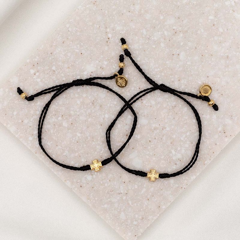 Prayer Partner Bracelets-Gold/Black