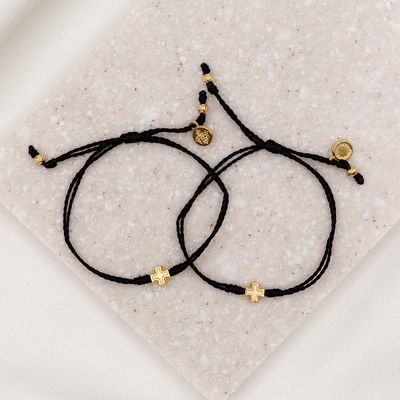 Prayer Partner Bracelets-Gold/Black
