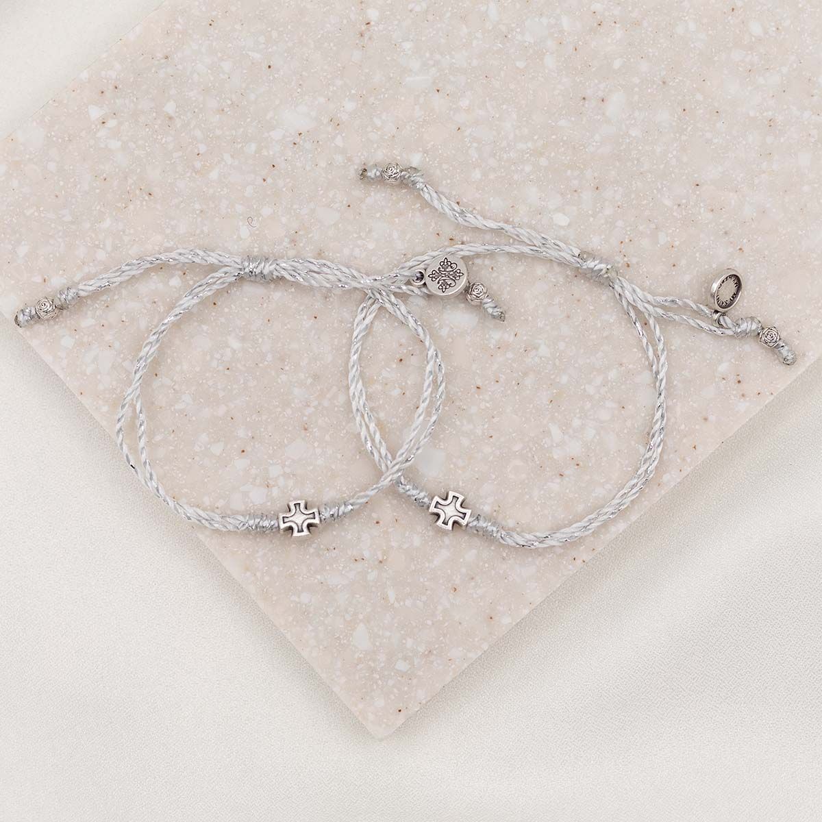 Prayer Partner Bracelets-Silver/Metallic Silver