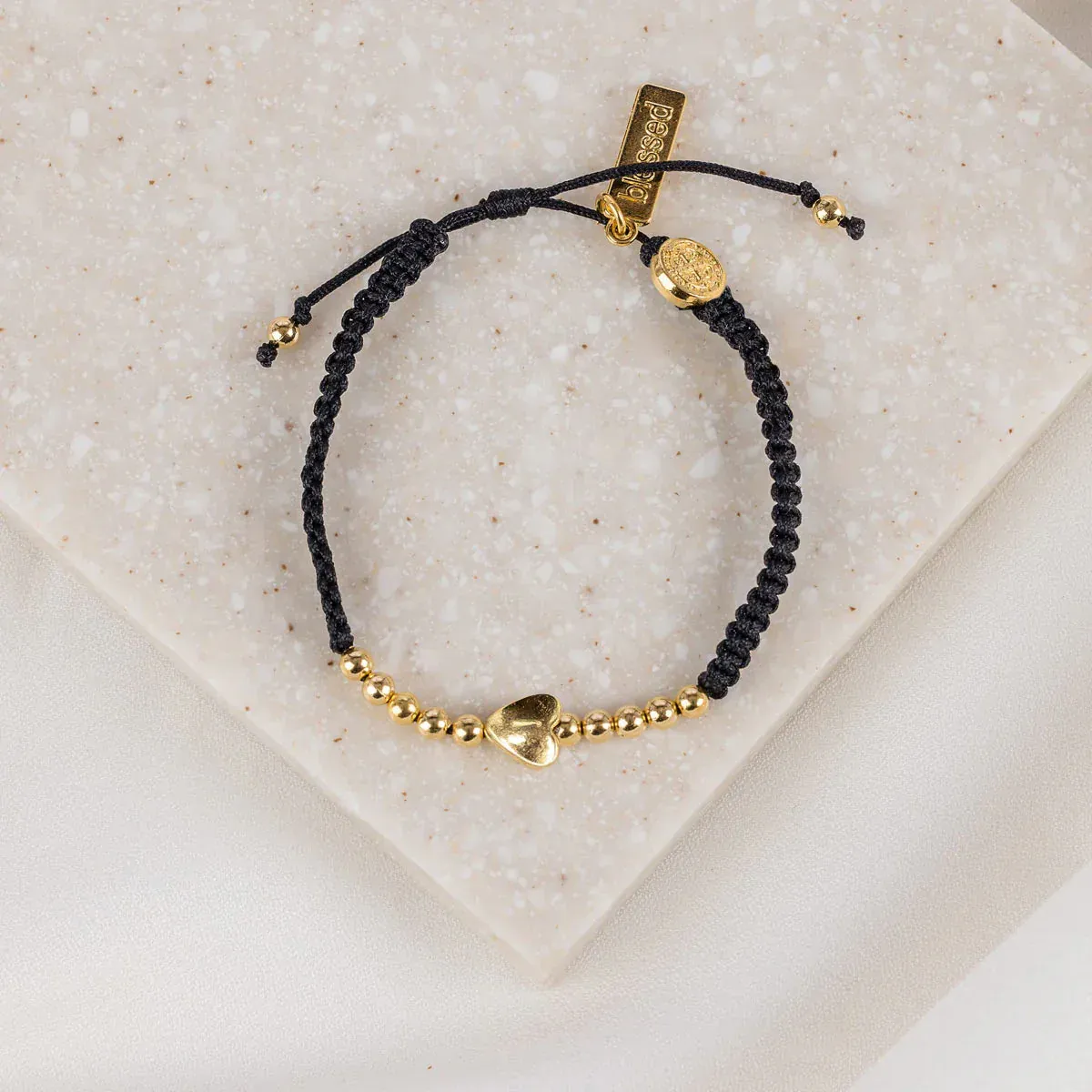 Sisters of the Heart Bracelet-Gold/Black