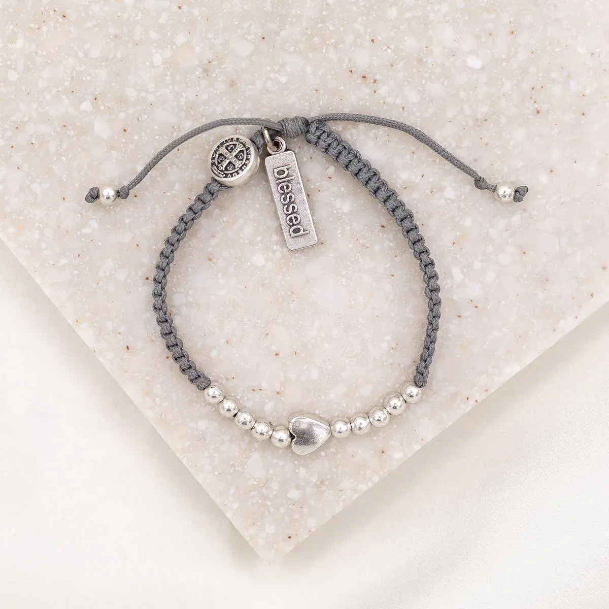 Sisters of the Heart Bracelet-Silver/Grey