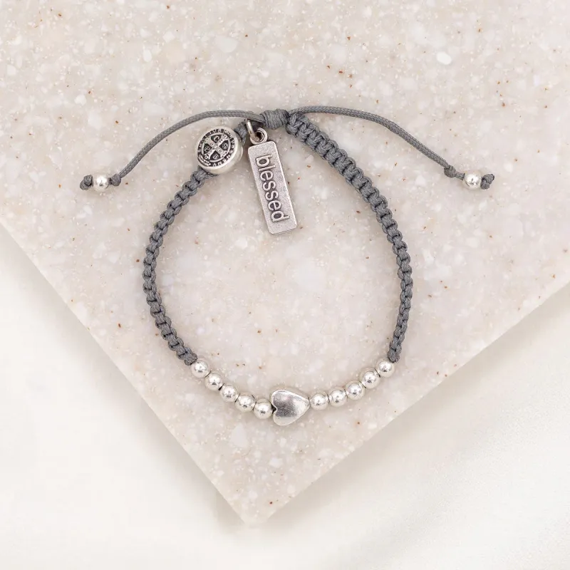 Sisters of the Heart Bracelet-Silver/Grey