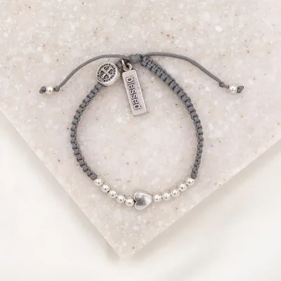Sisters of the Heart Bracelet-Silver/Grey