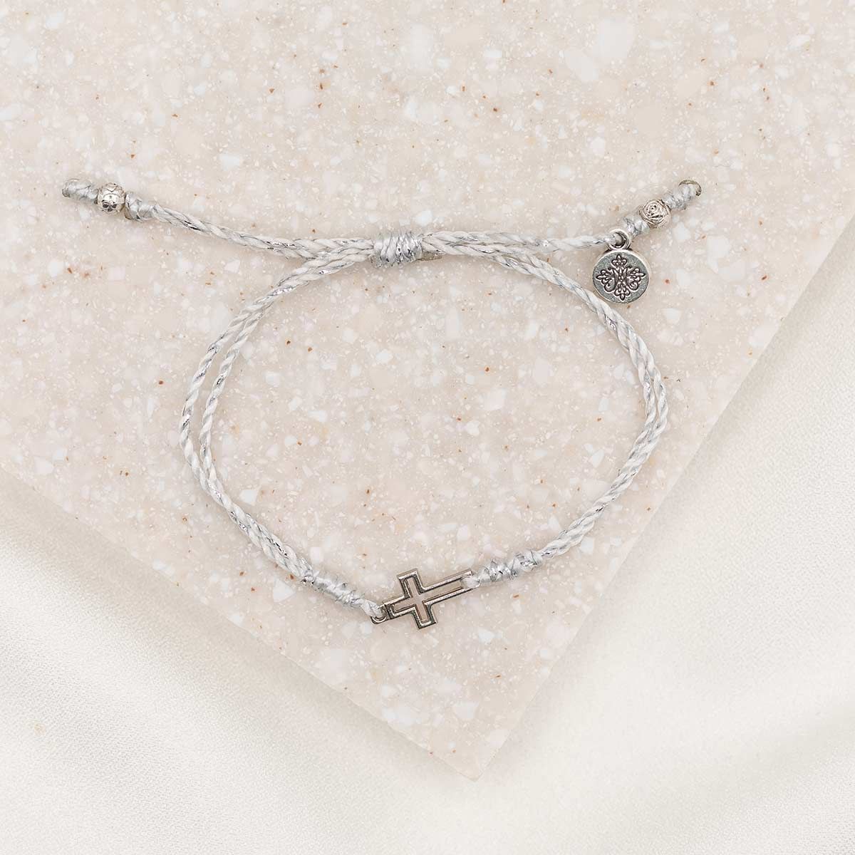 Filled by Faith Open Cross Bracelet-Silver/Metallic Silver
