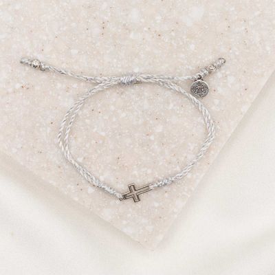 Filled by Faith Open Cross Bracelet-Silver/Metallic Silver