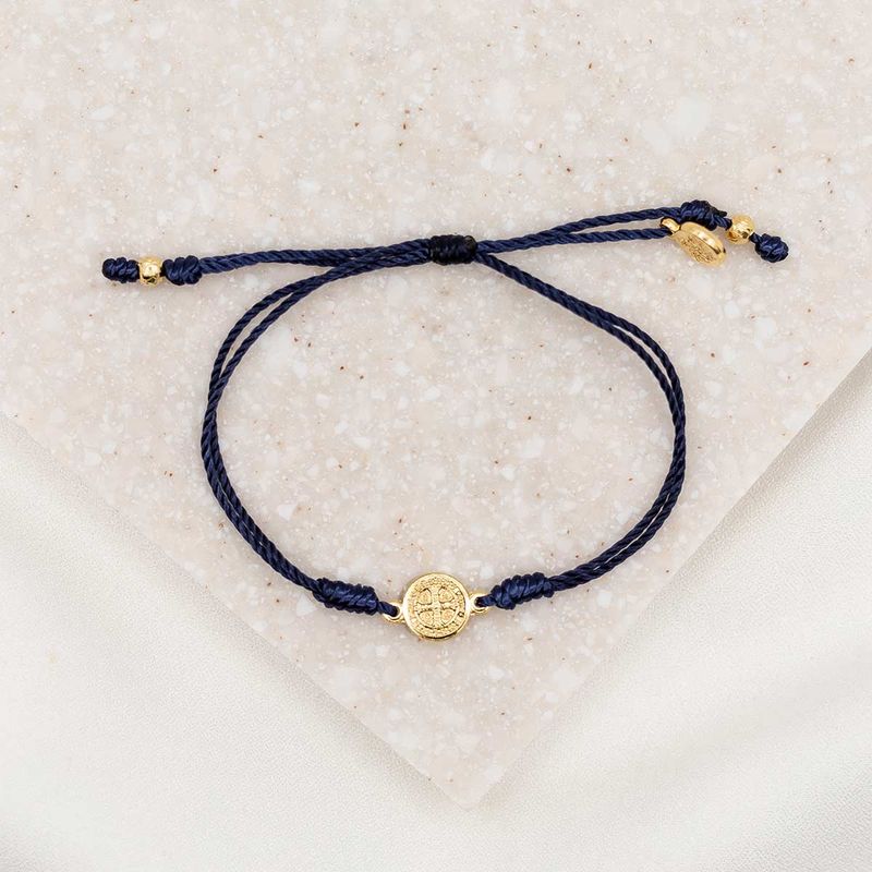 Breathe Blessing Bracelet-Gold/Navy