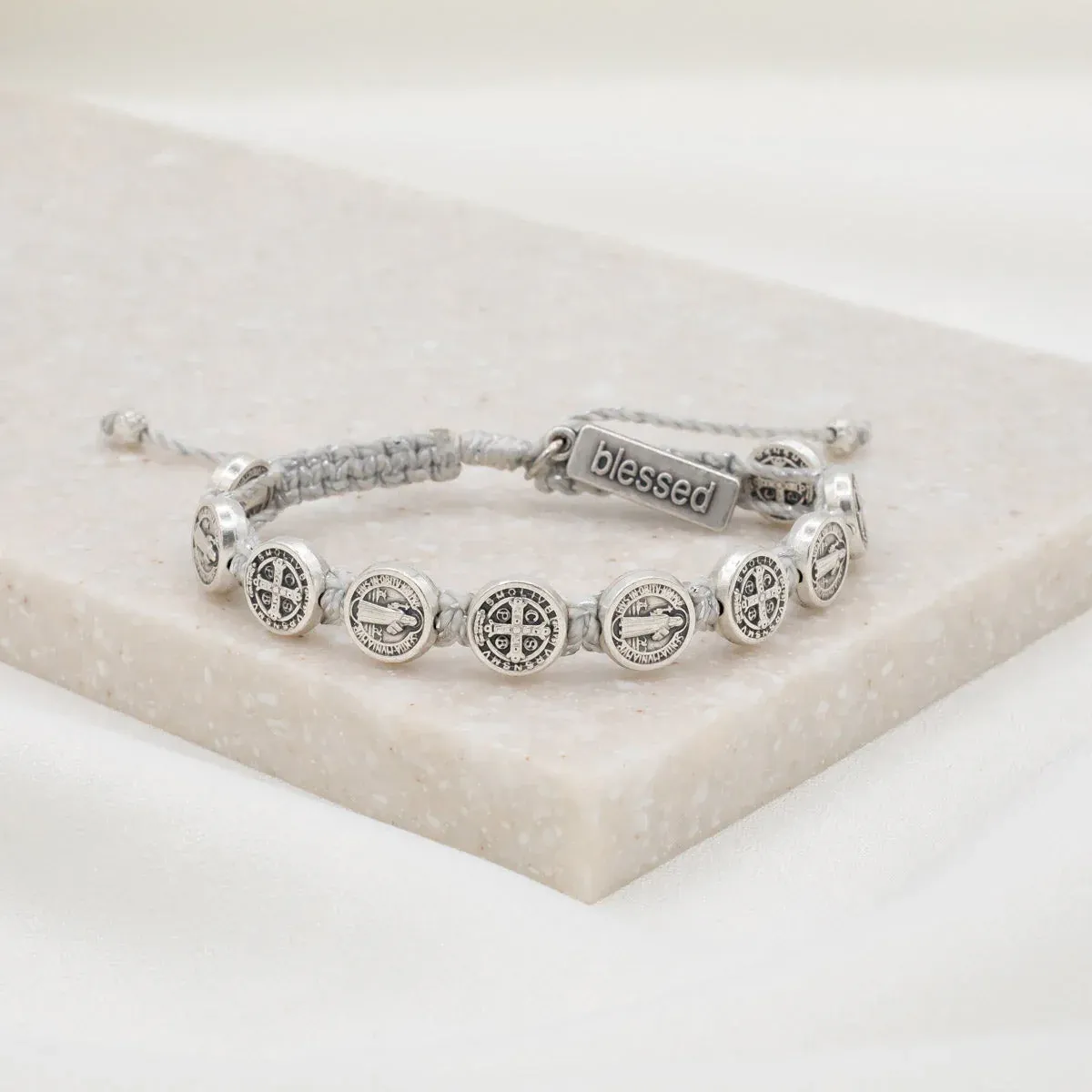 Blessing Bracelet 10 Medal-Silver/Silver Metallic