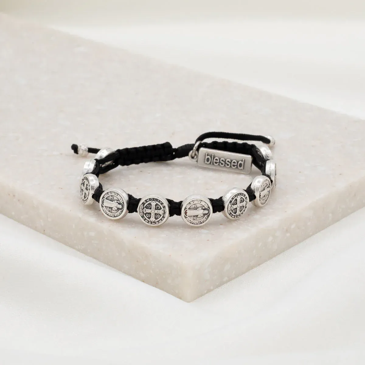 Blessing Bracelet 10 Medal-Silver/Black