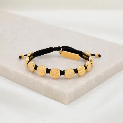 Blessing Bracelet 10 Medal-Gold/Black