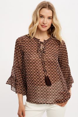 Ruffle Tassel Blouse