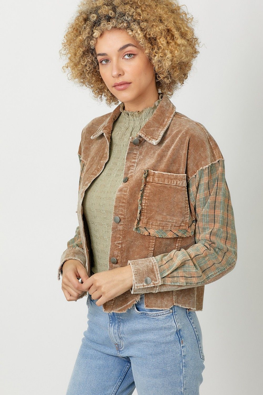 Plaid Corduroy Jacket