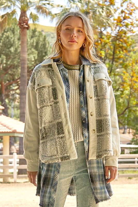 Plaid Sherpa Jacket