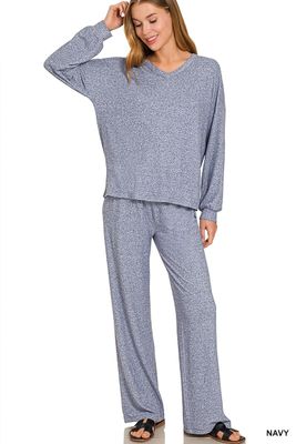 Melange Long Sleeve Tee &amp; Pants Set