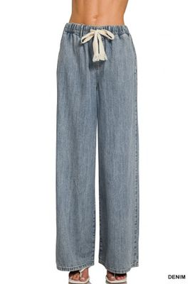 Drawstring Denim Pants