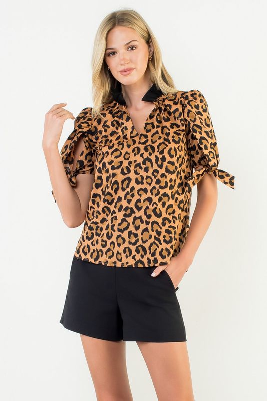 Shimmer Cheetah Print Top