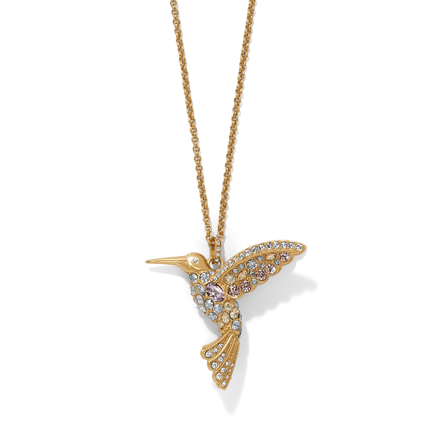 Trust Your Journey Golden Hummingbird Necklace