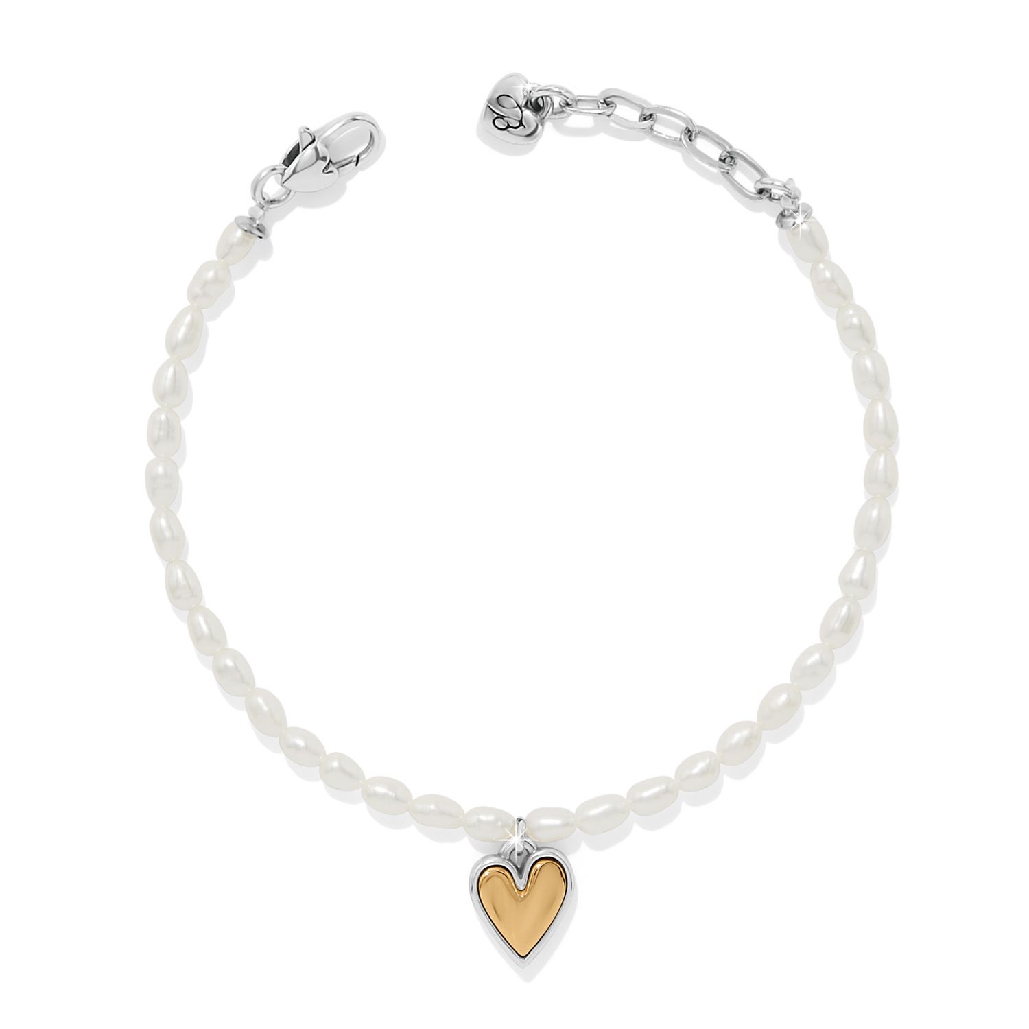 Cascade Embrace Pearl Heart Bracelet