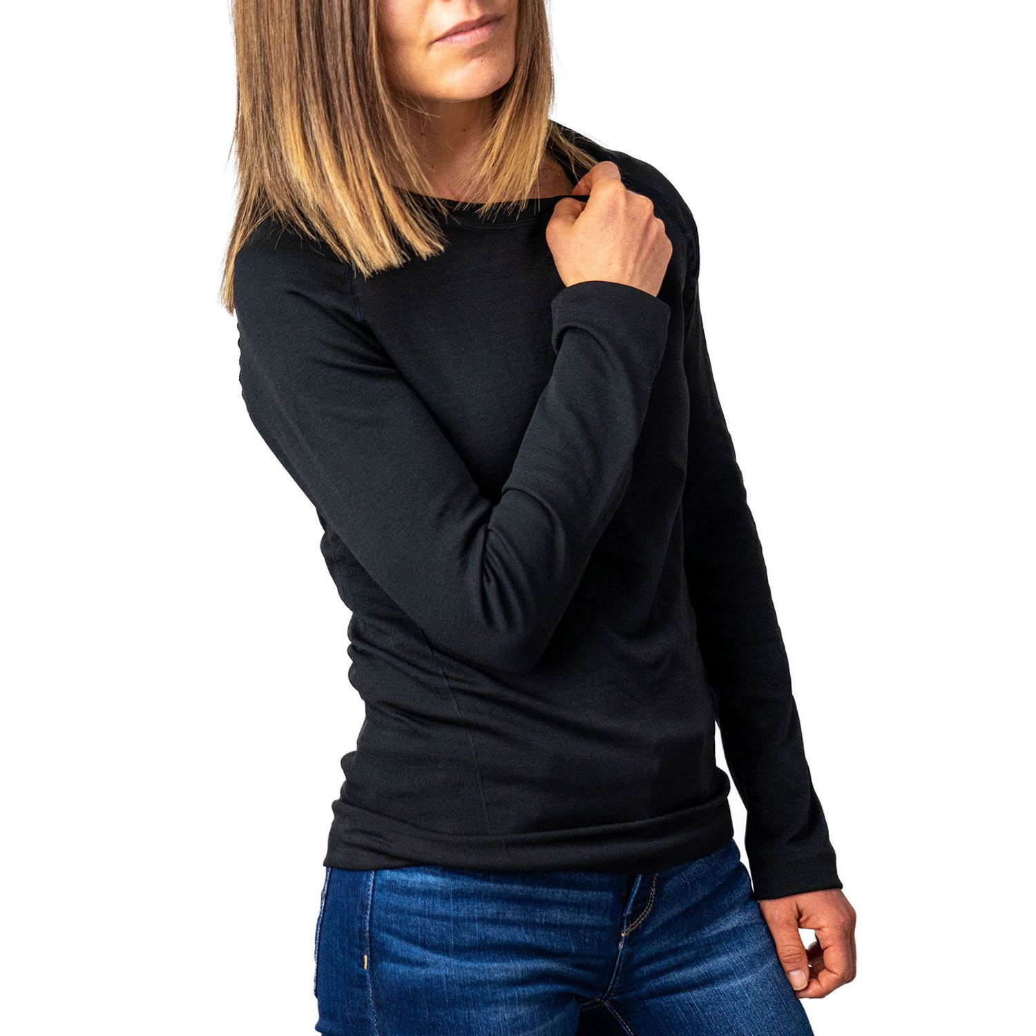 Fleece Lined Tops, Color: SMALL/MEDIUM, Size: BLACK
