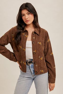 Embroidered Corduroy Shirt