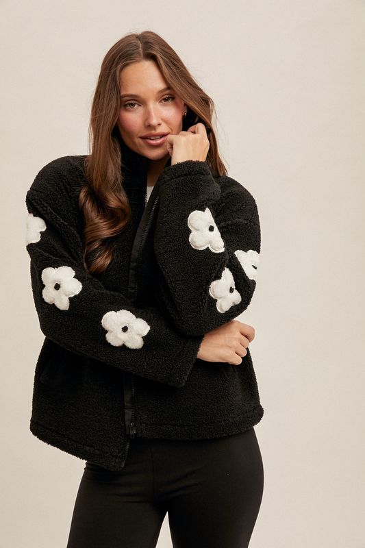 Embroidered Sherpa Jacket