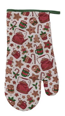 Xmas Hot Chocolate 2pc Oven Mitt