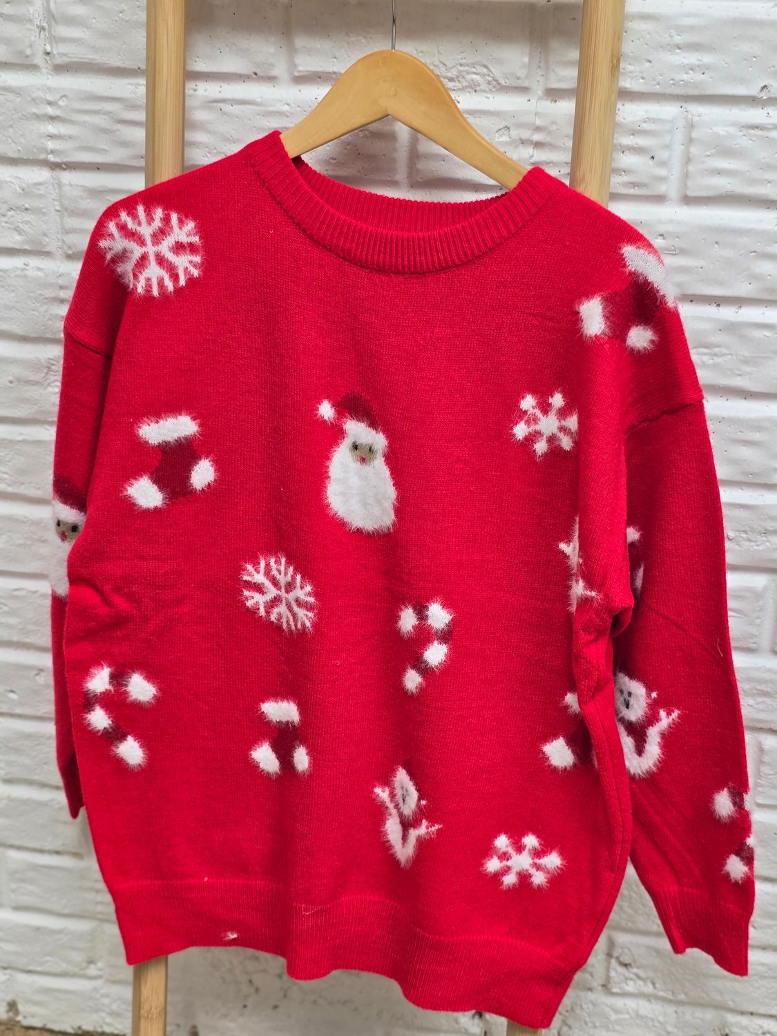 Christmas Sweater, Color: RED, Size: SMALL/MEDIUM