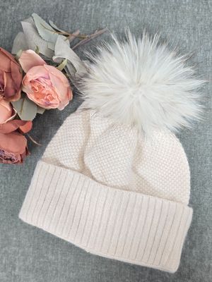 Beanie with Fox Fur Pom