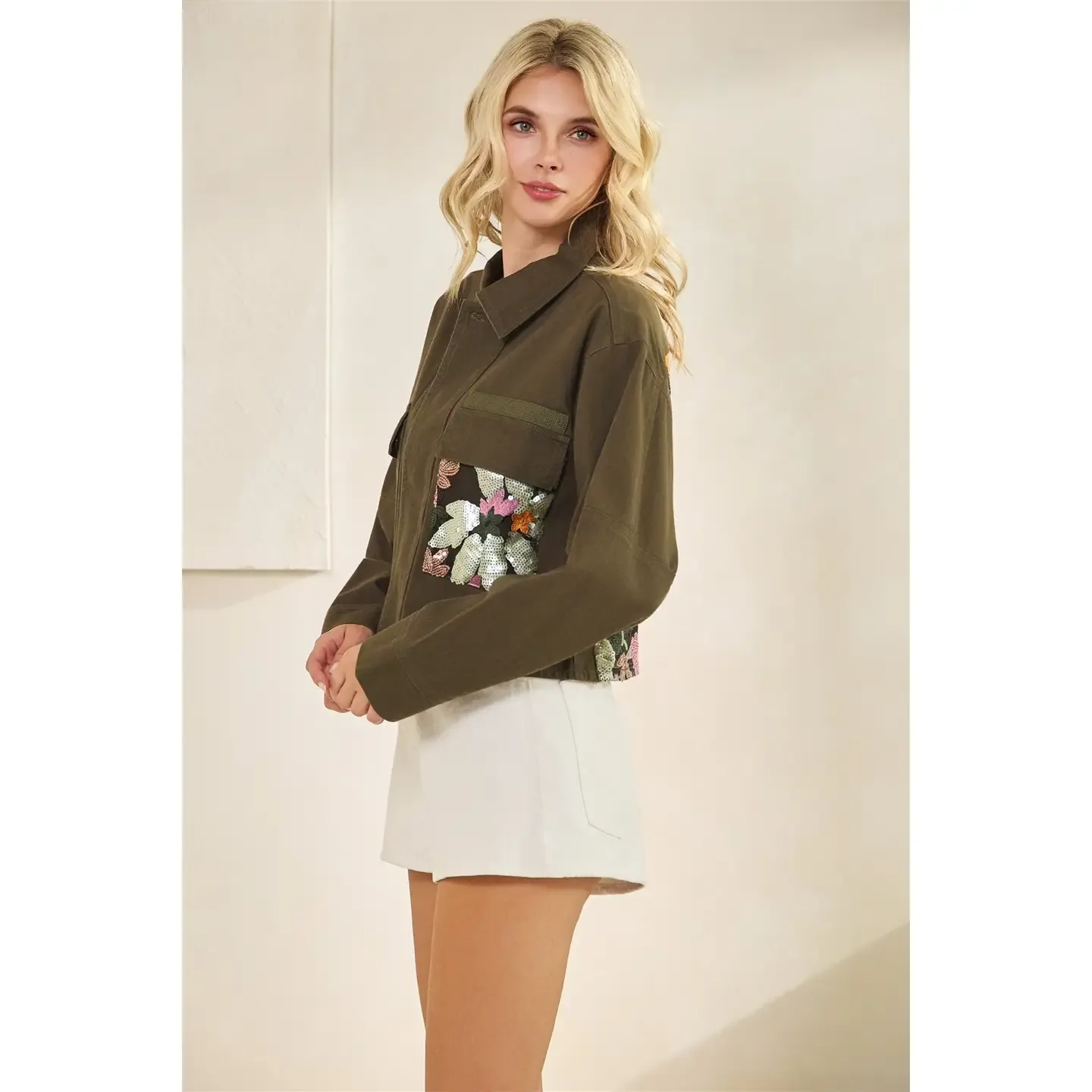 Sequins Contrast Jacket