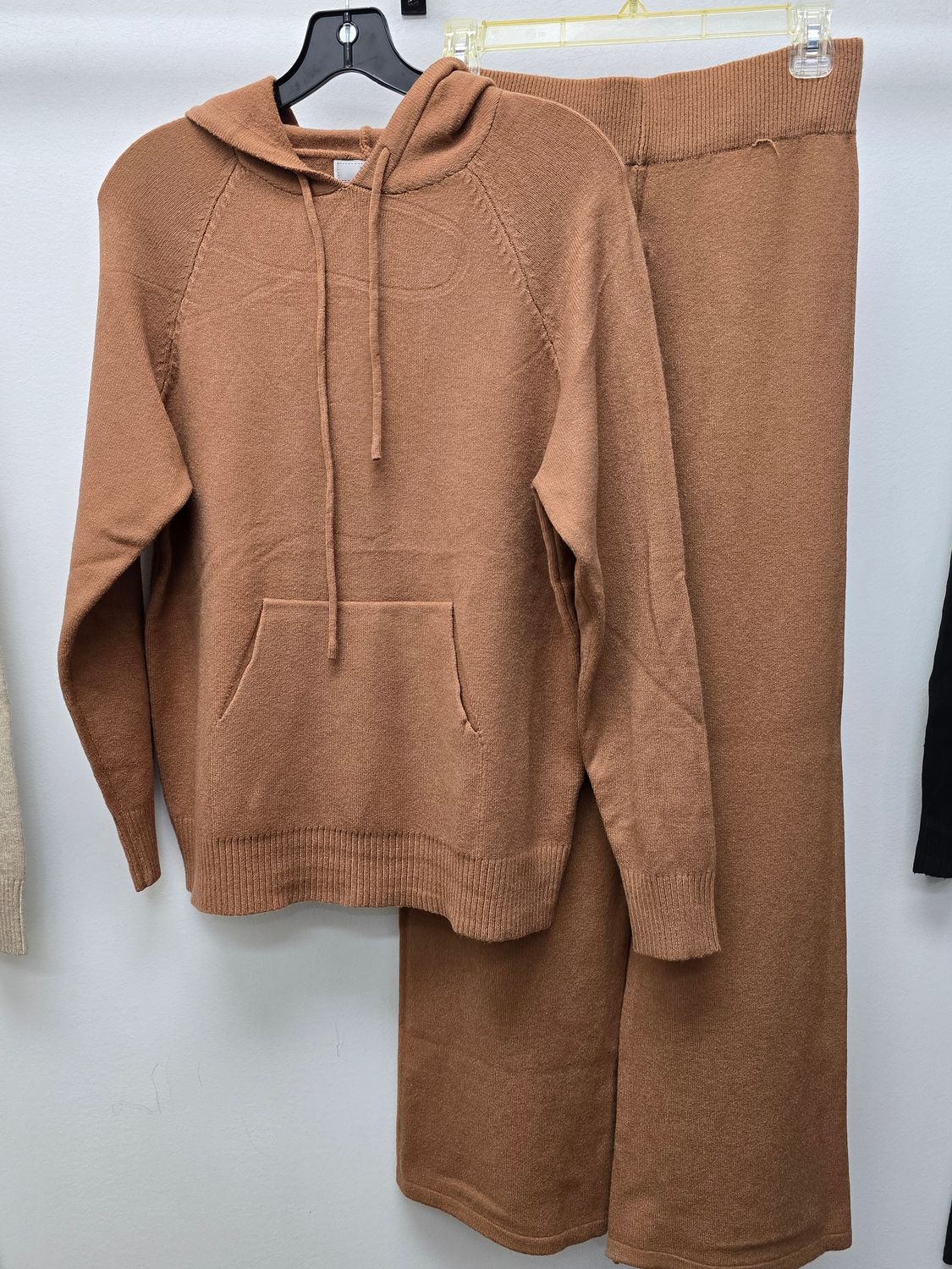 Hoodie Sweater Set, Color: CAMEL, Size: SMALL/MEDIUM