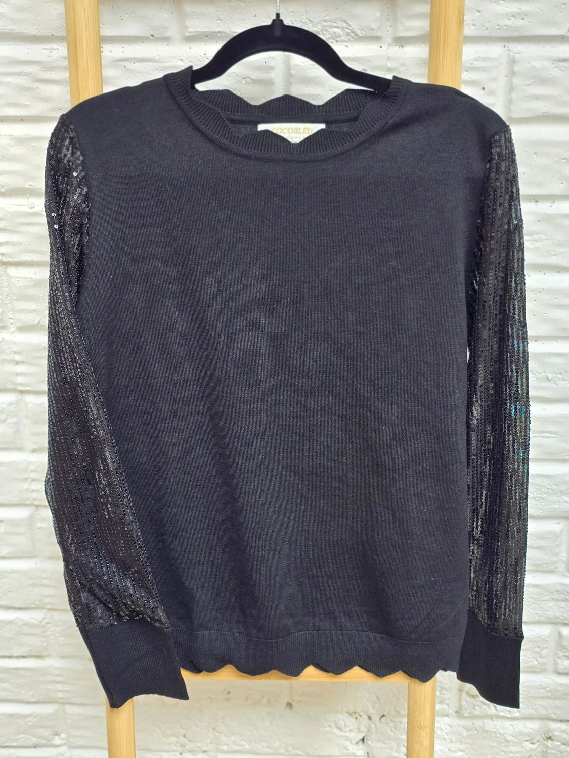 Sequin Sleeve Sweater