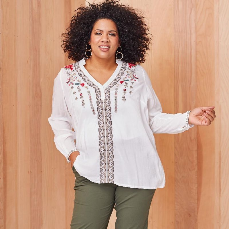 Embroidered Blouse-Curvy