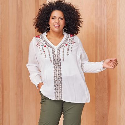 Embroidered Blouse-Curvy