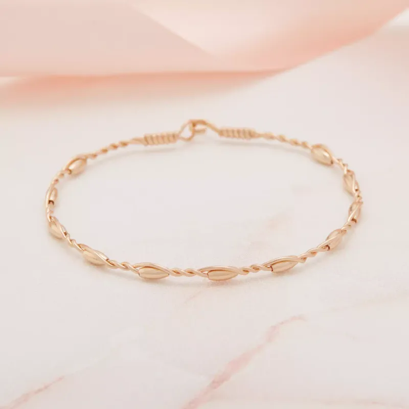 Graceful Bracelet - 14K Gold Artist Wire with Gold Beads / 7&quot; - S/M