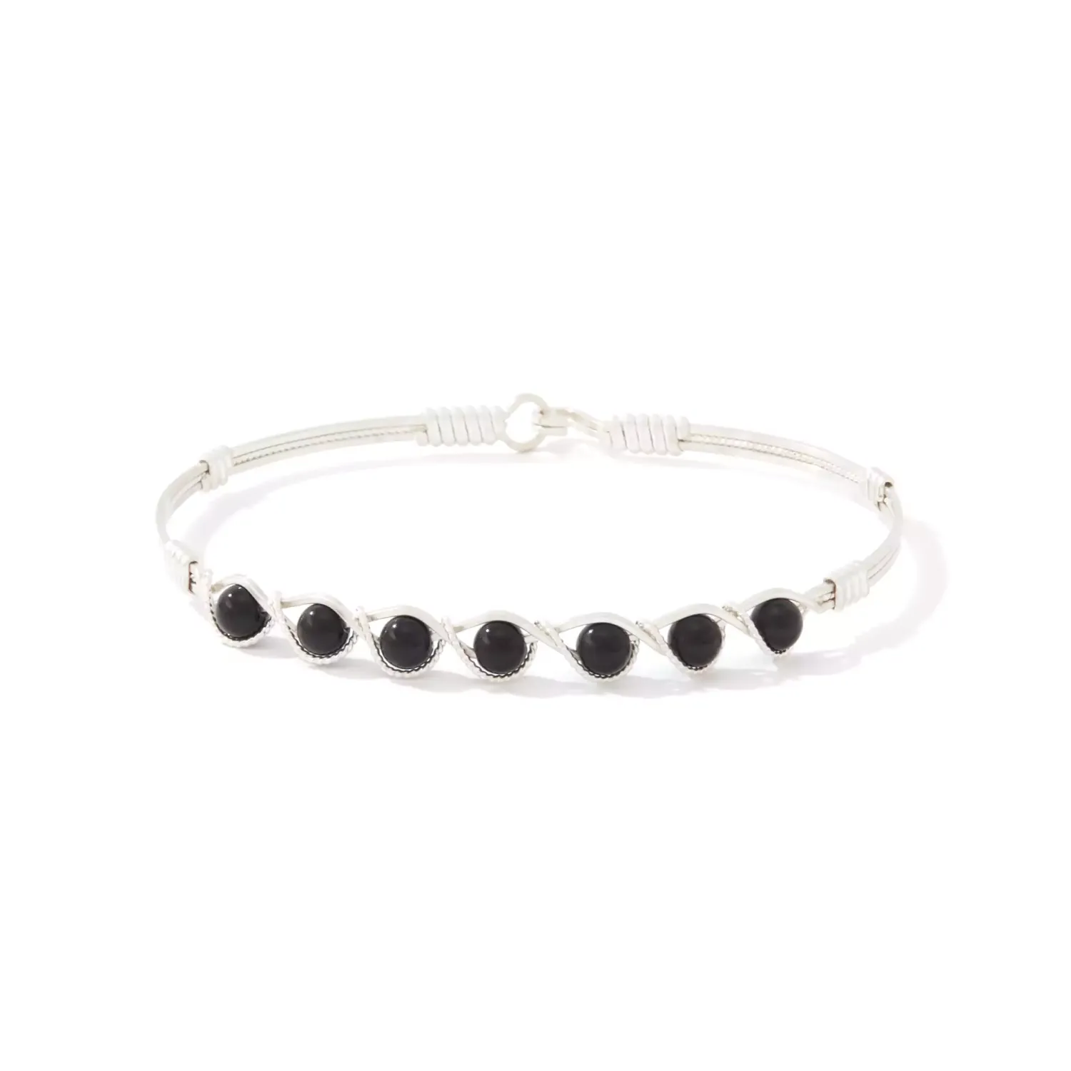 Simple Blessings Bracelet - All Silver / Black Onyx / 7.25&quot; - M/L
