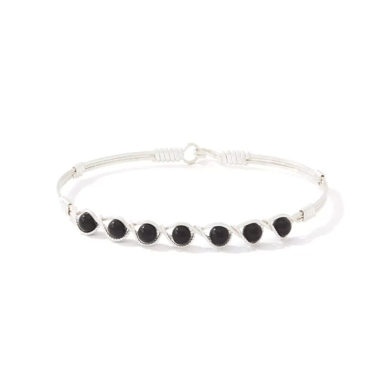 Simple Blessings Bracelet - All Silver / Black Onyx / 7.25&quot; - M/L