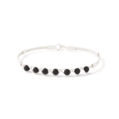 Simple Blessings Bracelet - All Silver / Black Onyx / 7&quot; - M