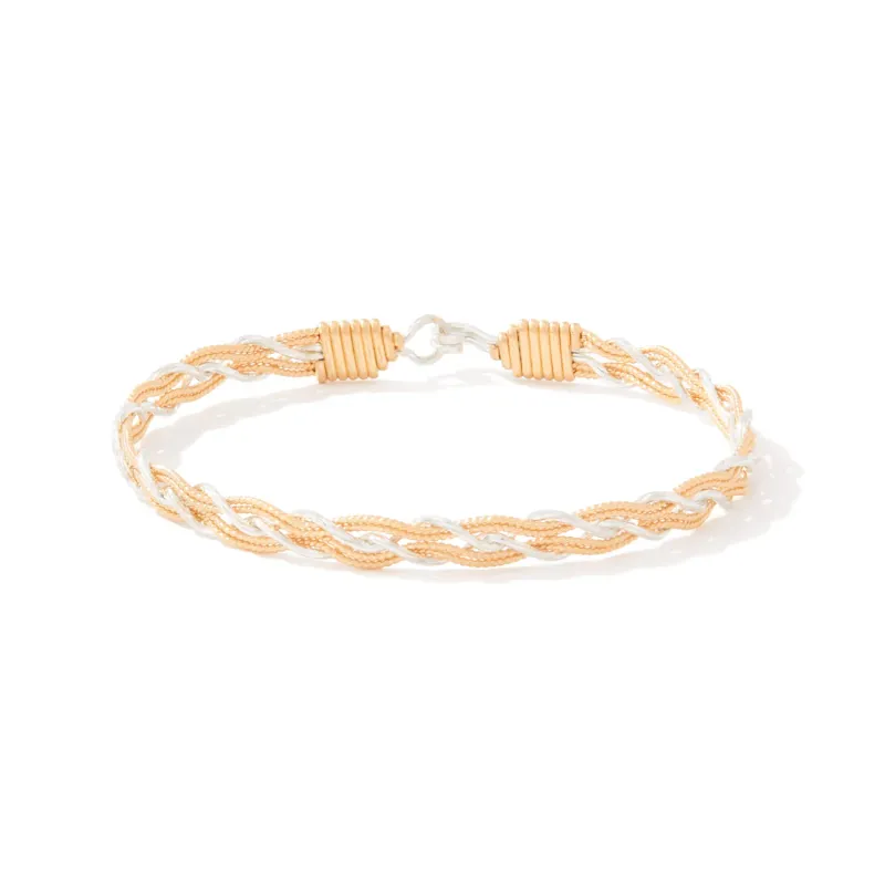 Kindred Spirits Bracelet - 14K Gold Artist Wire and Sterling Silver / 7.25&quot; - M/L