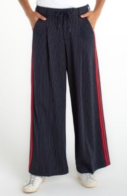 Wide Leg Pleated Trouser w/Side Stripe - 30&quot; ins