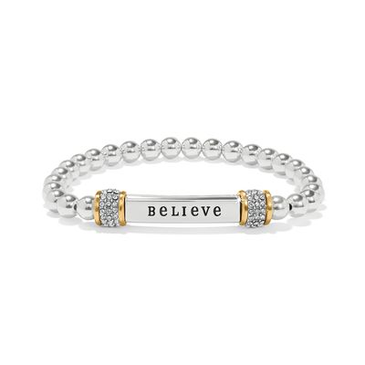 Meridian Believe Two Tone Stretch Bracelet