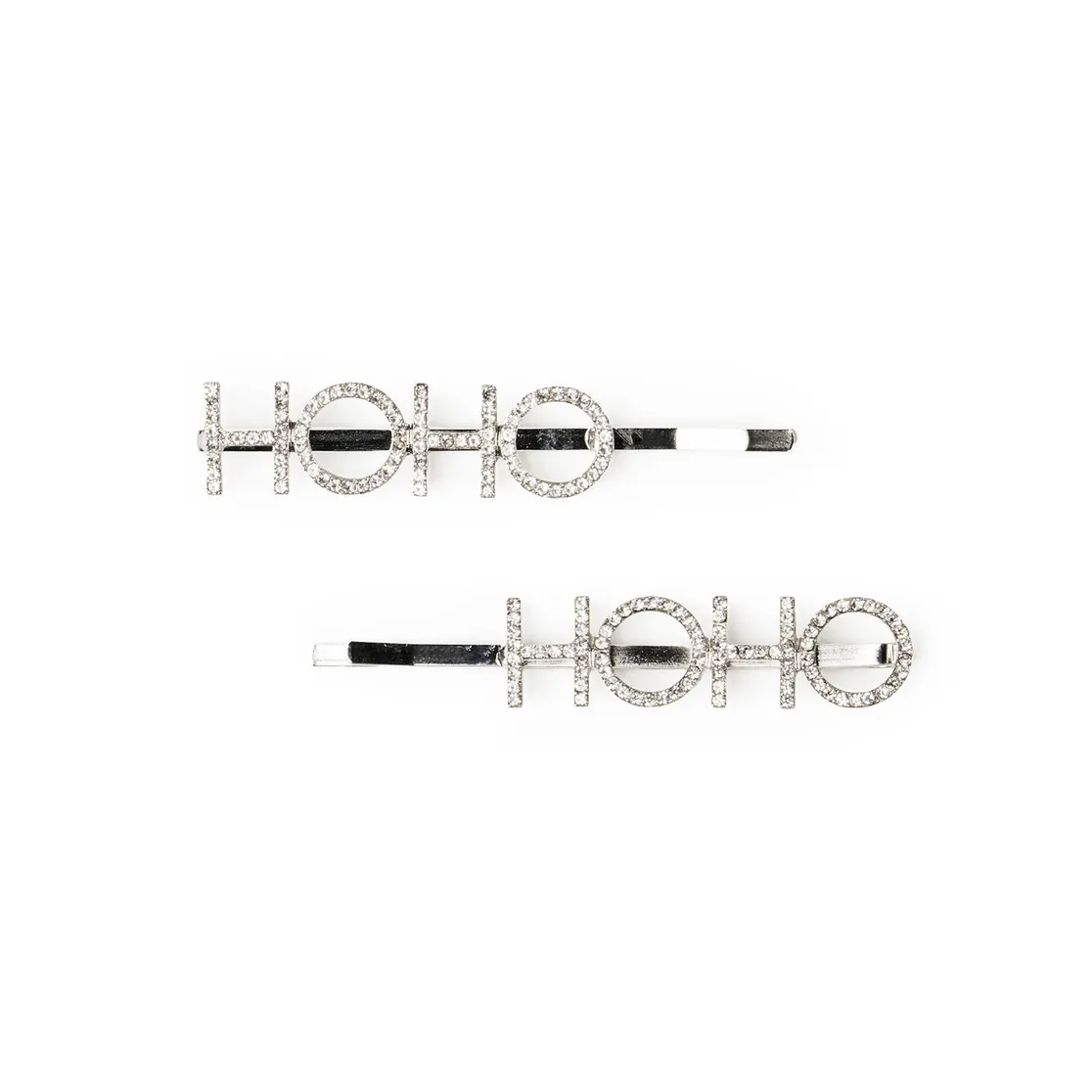Christmas Olivia Moss Bling Hair Clips, COLOR: Silver, QUOTE: HoHoHo